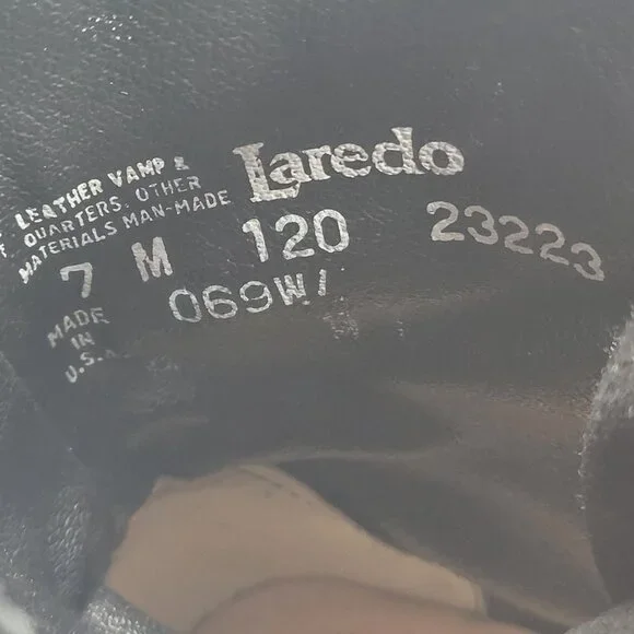 Laredo Kilte Roper Women's Black Leather Lace up Western Boots US Size 7M - Picture 12 of 12